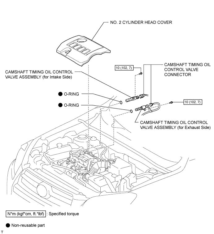 Toyota Rav4. Aca30, 33, 38 Gsa33 Zsa30, 35.3Zr-Fae Engine Control System.Sfi System.Camshaft Oil Control Valve  Components